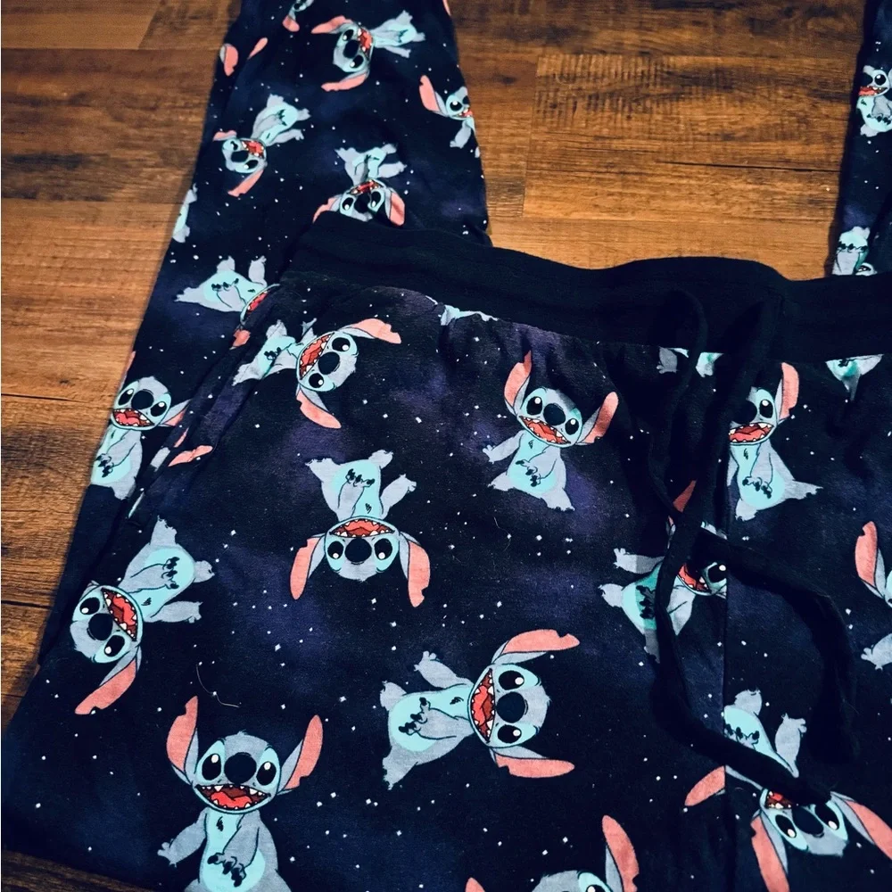 Disney Lilo & Stitch Pajama Bottoms XL Dark Navy Blue Sleepwear Unisex Women's